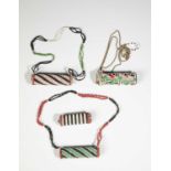 THREE ZULU BEADED SNUFF CONTAINERS