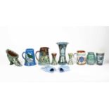 William Baron for C H Brannam Barum Pottery, An Arts and Crafts sleeve vase