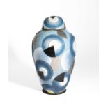 Camille Fauré (1874-1956), Limoges, A large Art Deco enamel vase and cover