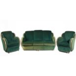 Attributed to Harry and Lou Epstein, An Art Deco three-piece Cloud suite