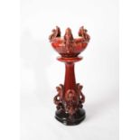Decoratives de Hasselt, Belgium, An Art Nouveau pottery jardiniere and stand