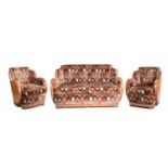 Attributed to Harry and Lou Epstein, An Art Deco three-piece Cloud suite