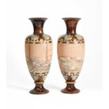Hannah Barlow (1851-1916) for Doulton Lambeth, A pair of vases