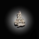 CARTIER, A RUBY AND DIAMOND BROOCH, MODELLED AS A GALLEON, C1920s