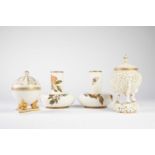 A GRAINGER'S, WORCESTER RETICULATED VASE AND COVER