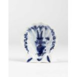 A LUND'S BRISTOL BLUE AND WHITE PICKLE DISH