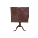 A Georgian mahogany tripod table with rectangular snap top 68 cm high x 75 cm x 65 cm (af)