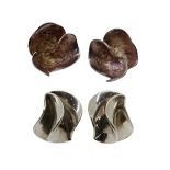 Georg Jensen, a pair of Danish sterling silver clip on earrings, of abstract form, contained in a