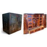 A scarce 17th century North Italian cedar ‘Adige’ table cabinet, the two panelled doors carved