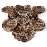 An extensive collection of 19th century Derby table ware comprising of two tureens, covers and