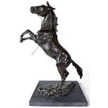 Emma Macdermott (Irish, b.1957) An impressive equestrian bronze in the form of a rearing stallion,