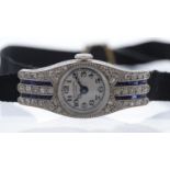 Golay & Stahl Geneve Art Deco Diamond and Sapphire Set Cocktail Watch