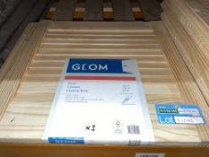 3 X BRAND NEW GEOM PINE CLOSED LOUVRE DOOR, 457X457MM (LOC: R9.4-B1090)