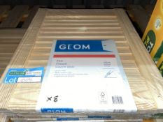 8 X BRAND NEW GEOM PINE CLOSED LOUVRE DOOR, 457X381MM (LOC: R9.4-B1091)