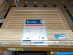3 X BRAND NEW GEOM 457X610 PINE CLOSED LOUVRE DOOR (LOC: R9.2-B1052)