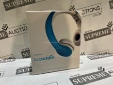 20x BRAND NEW LILGADGETS CONNECT PLUS BLUE PREMIUM WIRED HEADPHONES RRP £60 EACH. (LOC: 22.19-
