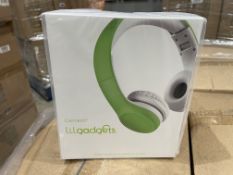 20 X BRAND NEW LILGADGETS CONNECT PLUS GREEN PREMIUM WIRED HEADPHONES RRP £60 EACH (LOC: 21.4-