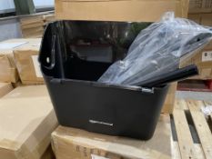 15 X BRAND NEW BLACK PIVOTING UPRIGHT 2 PIECE LOBBY DUST PAN SETS (LOC: 22.8-AA254)