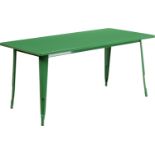 BRAND NEW Flash Furniture Rectangular Indoor-Outdoor Table, Metal, Green, 160.02 x 86.36 x 10.16