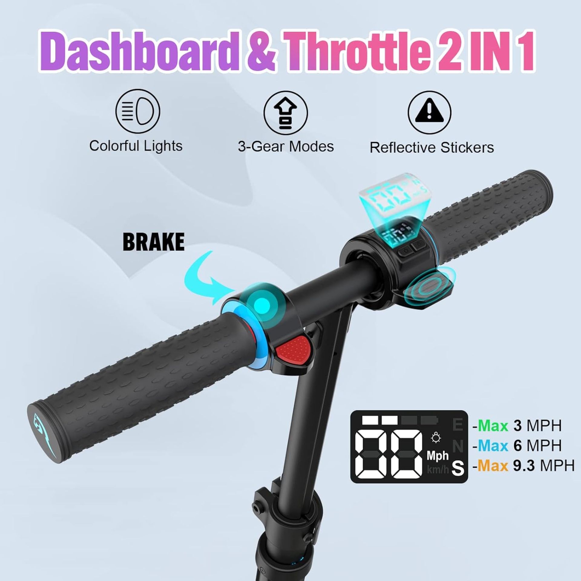 EVERCROSS EV06C Electric Scooter, 6.5'' Foldable Electric Scooter for Kids Ages 6-12, Up to 15 KM/ - Image 4 of 6