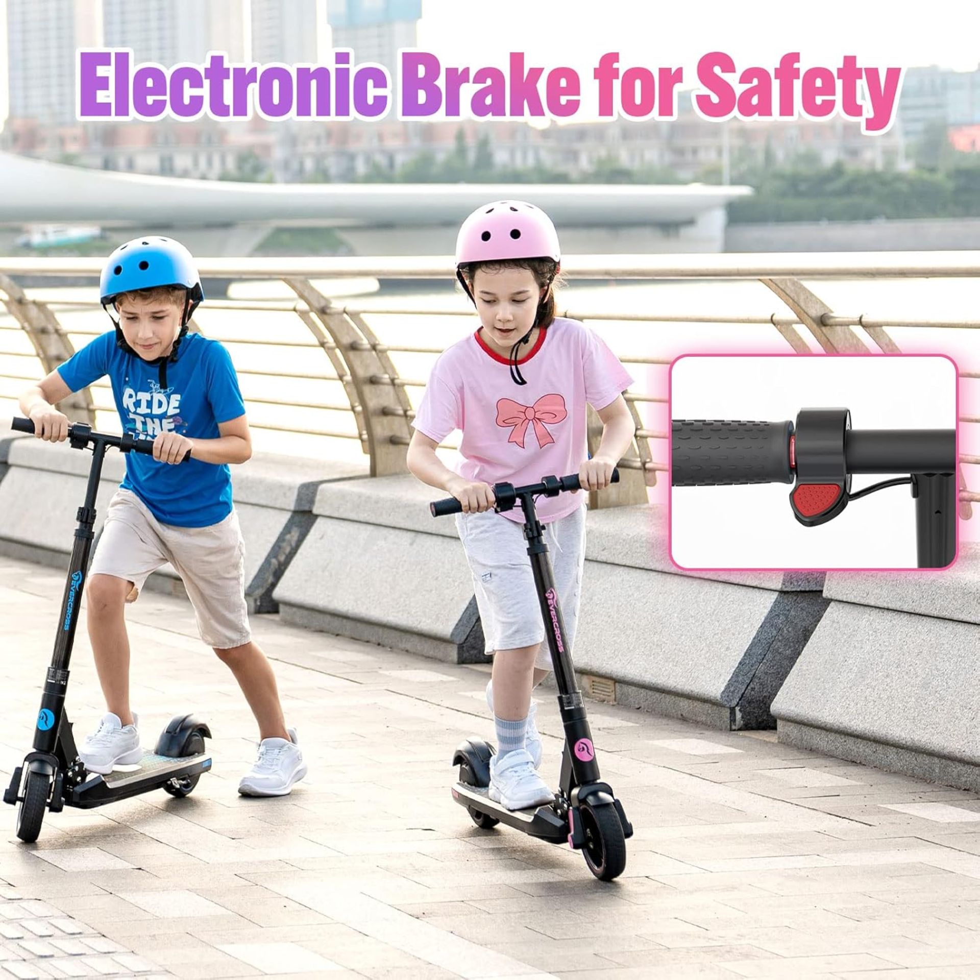 EVERCROSS EV06C Electric Scooter, 6.5'' Foldable Electric Scooter for Kids Ages 6-12, Up to 15 KM/ - Image 5 of 5