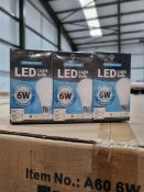 120 X NEW & BOXED LUME GLOW LED LIGHTBULBS E27 EDISON SCREW. NEUTRAL WHITE. 4000K. 560LM. 6W - 40W