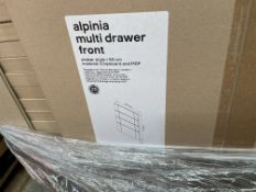 20 X BRAND NEW ALPINIA TONGUE AND GROOVE MATT WHITE DRAWER FRONTS PACKS OF 4 715 X 497 X 18MM (
