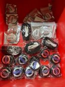 38 PIECE MIXED LOT TO INCLUDE VOLVO CENTRE CAPS, BELTS, SEAT BADGES ETC. (LOC: R27-2-CC348)