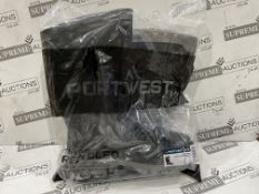 10 X BRAND NEW PAIRS OF PORTWEST METATARSAL WELLINGTON BOOTS BLACK SIZE 10 (LOC: 45.2-AA1599)