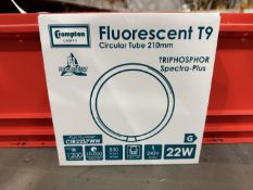 7 X BRAND NEW CROMPTON LAMPS, FLUORESCENT T9 CIRCULAR TUBE, WARM WHITE, 210MM, (LOC: R27.2-B29)