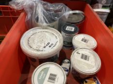 10PC BRAND NEW MIXED LOT INCLUDING WOOD PAINT, WOOD AND METAL PAINT, COLOUR TESTERS, ETC (LOC: R34.