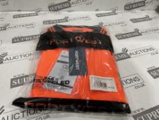 24 X BRAND NEW PORTWEST ORANGE HI VIS SHORT SLEEVED POLO TOPS SIZE XXL (LOC: 24.13-AA1287)