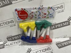180 X BRAND NEW PACKS OF 8 ASSOTRED COLOURS PARTY POPPERS (LOC: 41.7-AA1210)