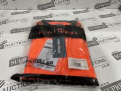 24 X BRAND NEW PORTWEST ORANGE HI VIS SHORT SLEEVED POLO TOPS SIZE LARGE (LOC: 25.12-AA1289)
