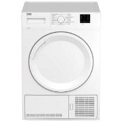 Beko DTKCE80021 8kg Freestanding Condenser Tumble dryer - White. - SR3F. RRP £359.00.