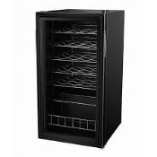 GoodHome GHFSWC25BUK Freestanding Drinks cooler - Matt black glass effect. - SR3F. RRP £175.00.