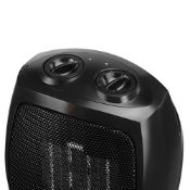 Boxed PTC Ceramic Heater with 2 Heat Settings, Cool Air Function & Adjustable Thermostat - 1500W