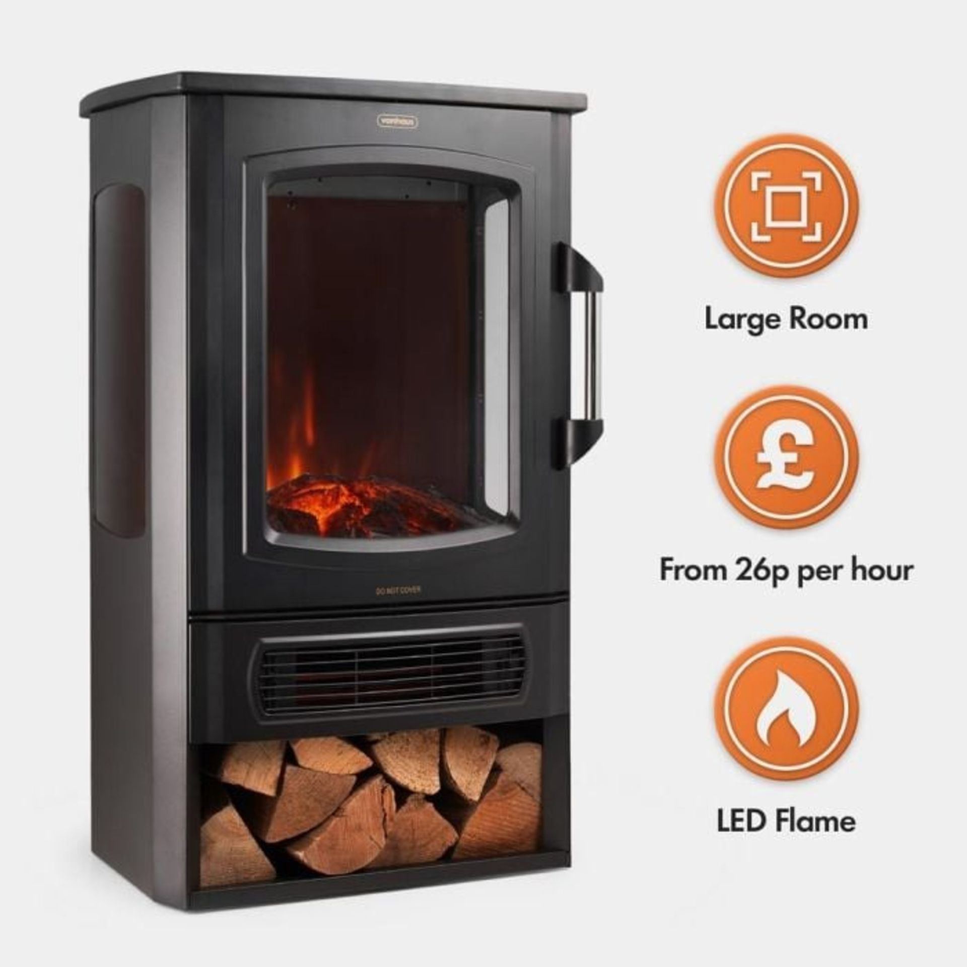 Boxed Electric Stove & Log Store - 2000W-SR5(2.4)