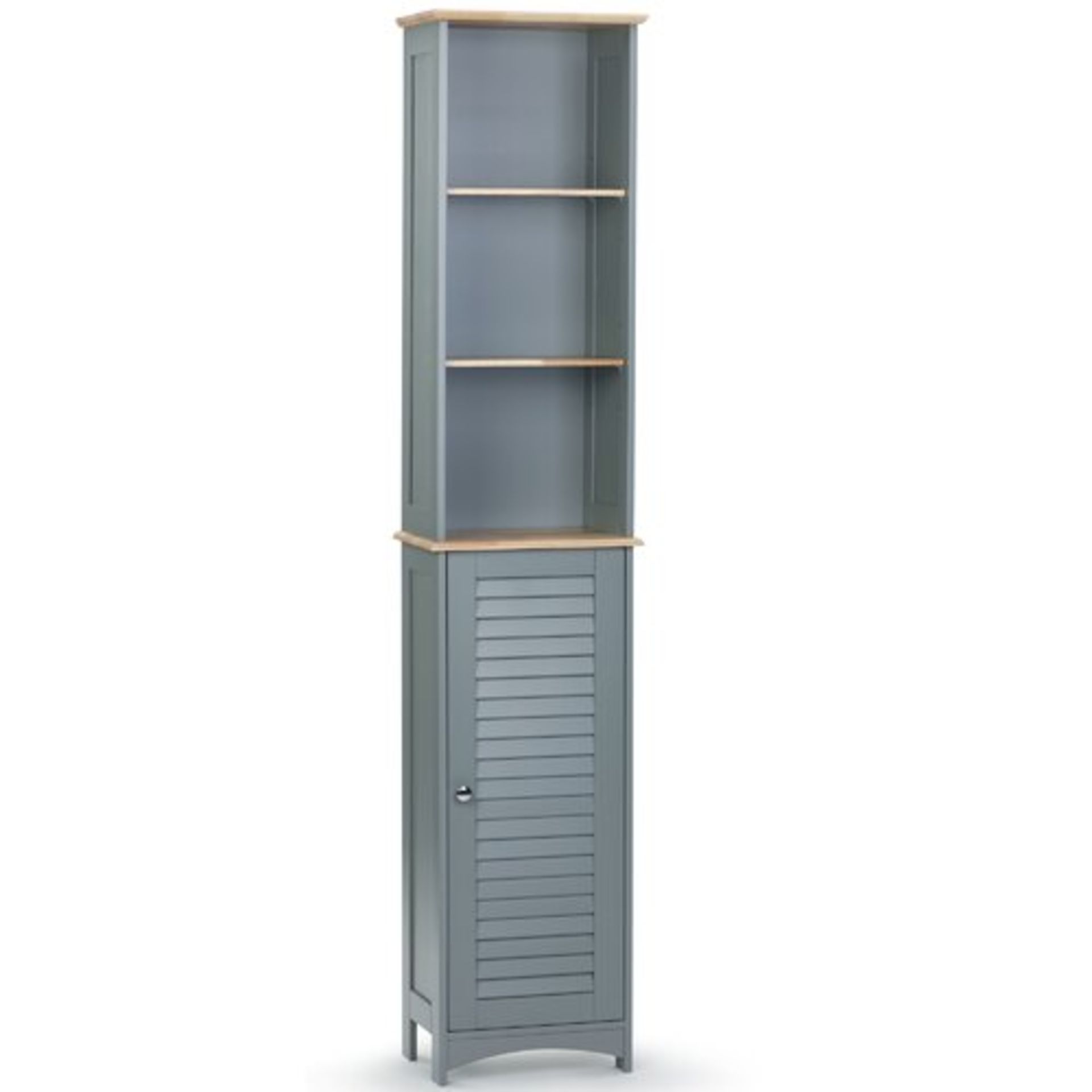 Boxed Tall Bathroom Cabinet – Grey Bathroom Tallboy with Adjustable Shelves - Tall Bathroom