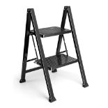 Boxed Black Steel 2 Step Slimline Ladder-RS1.4