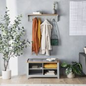 Boxed Ash Wall Mounted Coat Rack with Shelf - Grey-SR5(4.11)