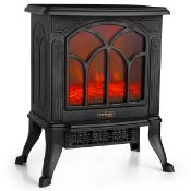 Boxed Electric Stove Heater 1500W, Electric Fireplace, Indoor Log Wood Burner Effect, Freestanding