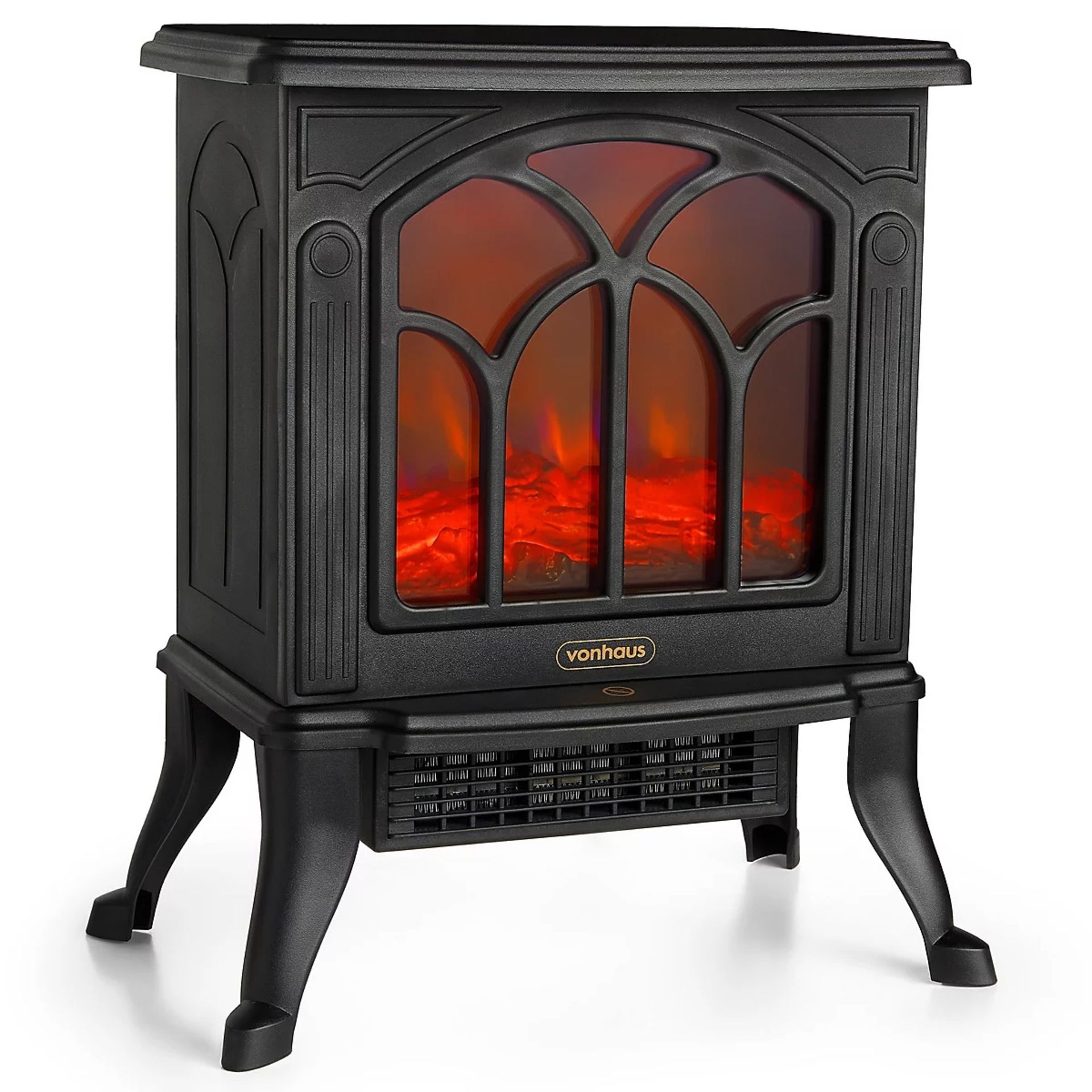 Boxed Electric Stove Heater 1500W, Electric Fireplace, Indoor Log Wood Burner Effect, Freestanding