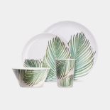 Boxed Leaf Print Melamine Dinner Set – 16 Piece-SR3(3.3)
