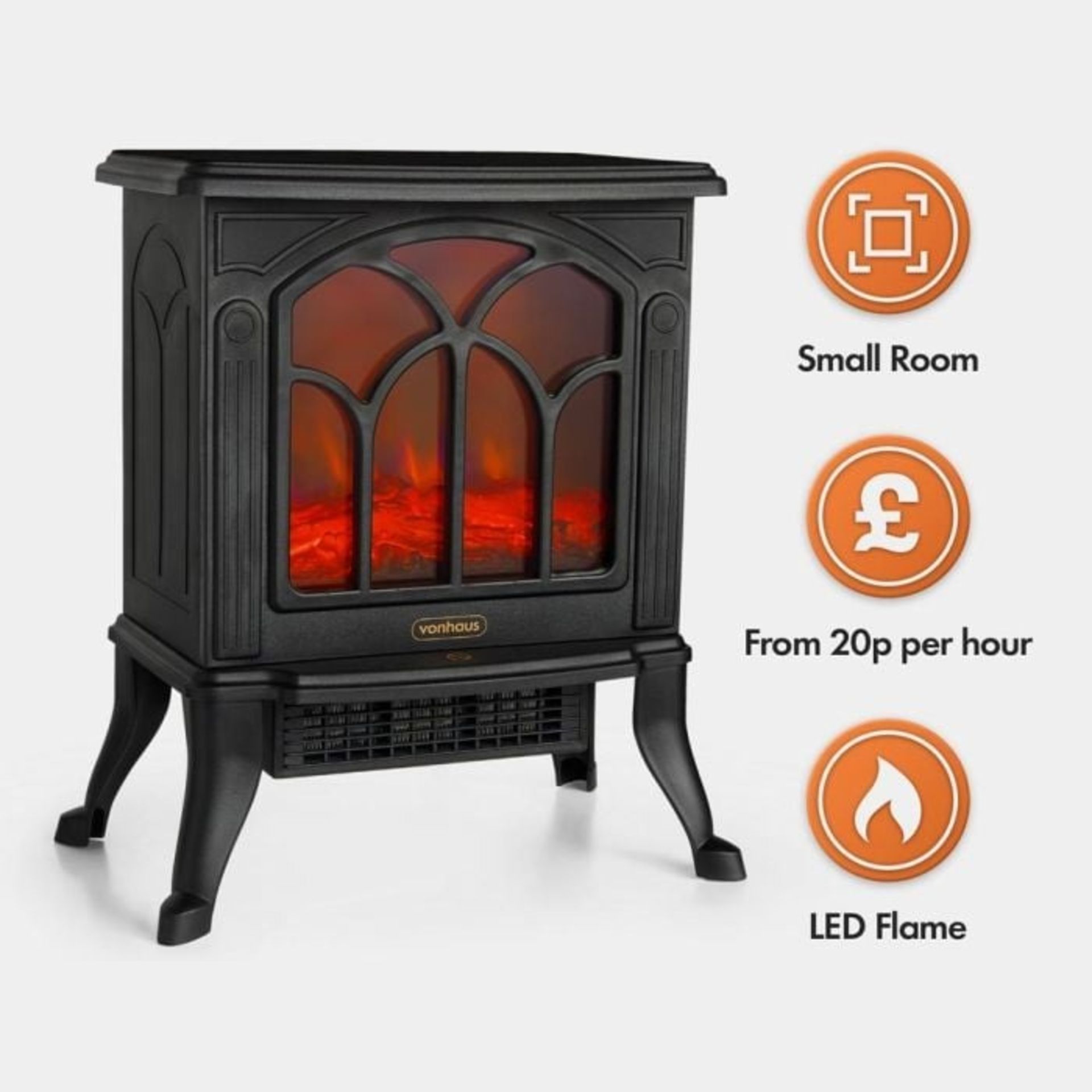 Boxed Black Stove Heater - 1500W-RS2.7
