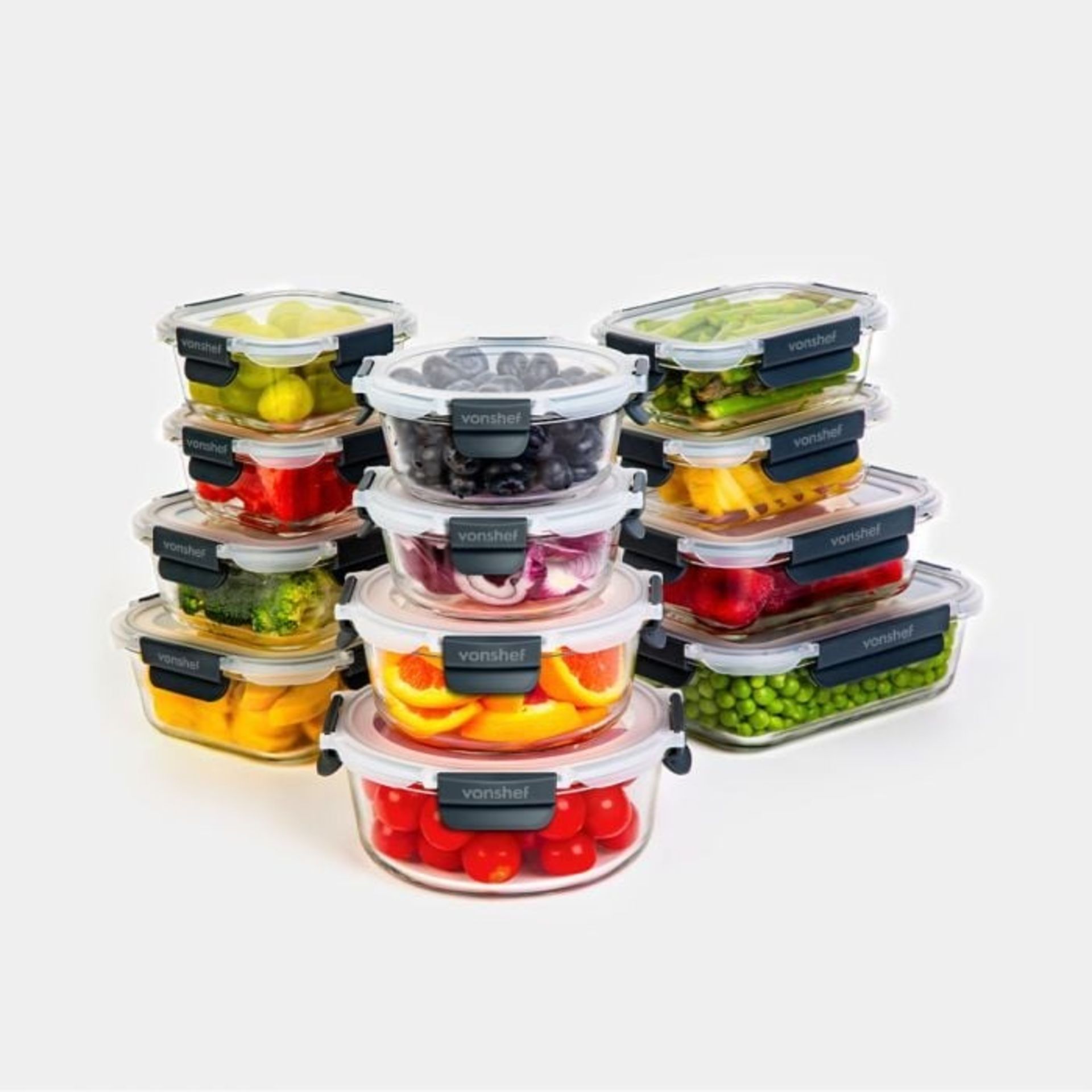 Boxed Glass Food Storage Containers – 12 Piece Set-SR5(4.3)