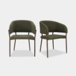 Oxford Set of 2 Mid-Century Dining Chairs – Green-SR5(3.5)