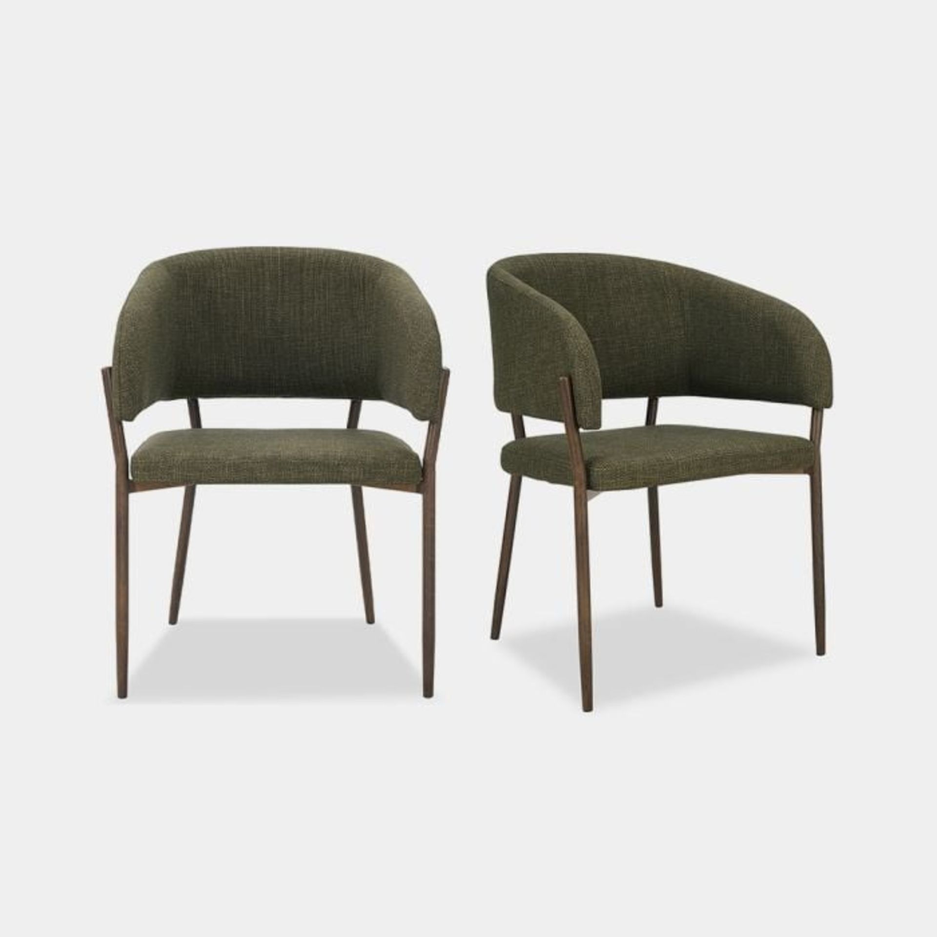 Oxford Set of 2 Mid-Century Dining Chairs – Green-SR5(3.5)