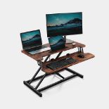 Boxed Dark Wood Standing Desk Converter-SR5(4.5)