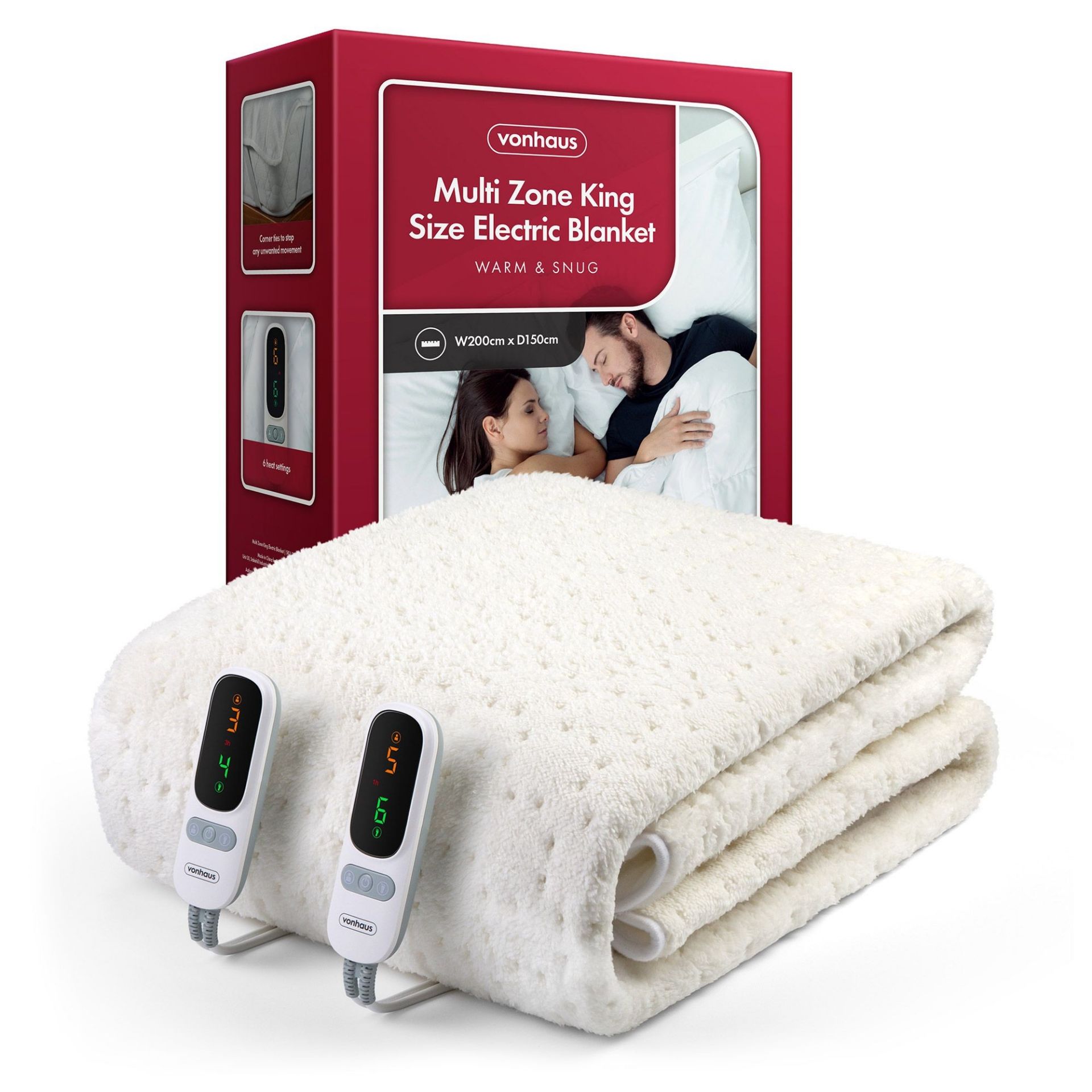Boxed King Size Multi Zone Electric Blanket - Dual Control-SR3(3.6)